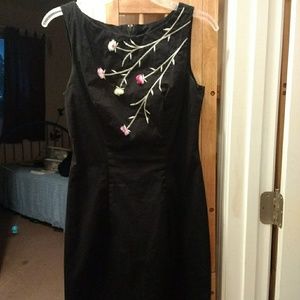 Little black dress with embroidered detail